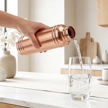 INDDIORA Pure Copper Water Bottle 1 Litre | 100% Pure Copper Drinking Bottle | Leak Proof | BPA Free | Premium Round Shoulder Design | Copper Bottle for Home, Office, Gym & Travel