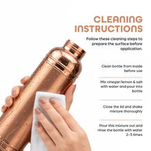 INDDIORA Pure Copper Water Bottle 1 Litre | 100% Pure Copper Drinking Bottle | Leak Proof | BPA Free | Premium Round Shoulder Design | Copper Bottle for Home, Office, Gym & Travel