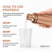 INDDIORA Pure Copper Water Bottle 1 Litre | 100% Pure Copper Drinking Bottle | Leak Proof | BPA Free | Premium Round Shoulder Design | Copper Bottle for Home, Office, Gym & Travel