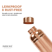INDDIORA Pure Copper Water Bottle 1 Litre | 100% Pure Copper Drinking Bottle | Leak Proof | BPA Free | Premium Round Shoulder Design | Copper Bottle for Home, Office, Gym & Travel