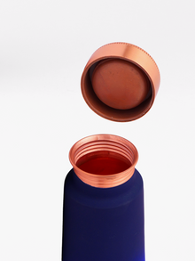 INDDIORA Pure Copper Water Bottle 950 ml Blue Silk Design