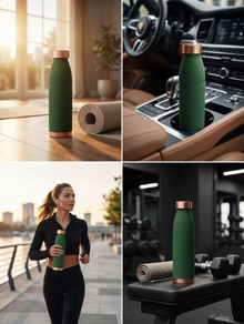 Pure Copper Water Bottle | Silk Matte Finish | for Home, Office, Gym & Travel