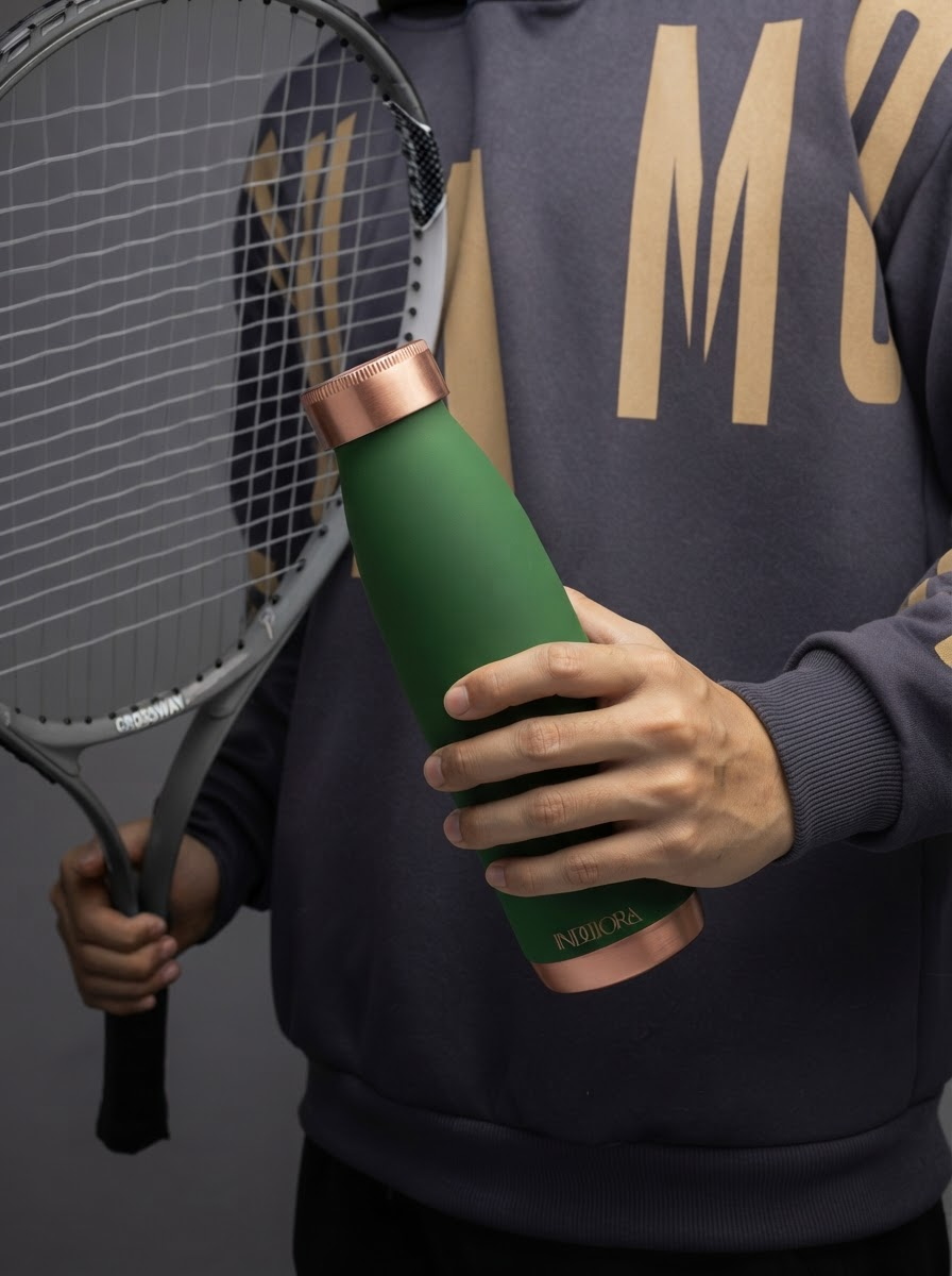 Pure Copper Water Bottle | Silk Matte Finish | for Home, Office, Gym & Travel