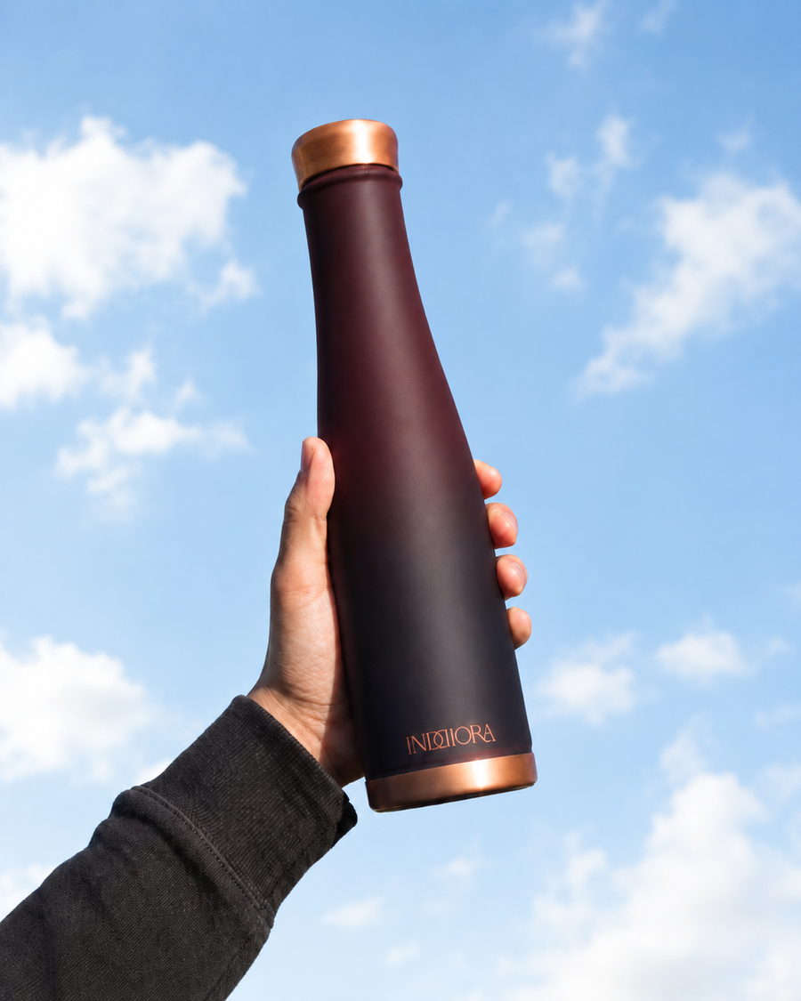Pure Copper Water Bottle |  Silk Matte Finish | for Home, Office, Gym & Travel