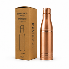 INDDIORA Pure Copper Water Bottle 1 Litre | 100% Pure Copper Drinking Bottle | Leak Proof | BPA Free | Premium Ring Design | Reusable Water Bottle for Home, Office & Travel