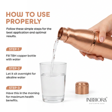 INDDIORA Pure Copper Water Bottle 1 Litre | 100% Pure Copper Drinking Bottle | Leak Proof | BPA Free | Premium Ring Design | Reusable Water Bottle for Home, Office & Travel