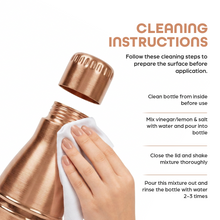 INDDIORA Pure Copper Water Bottle 1 Litre | 100% Pure Copper Drinking Bottle | Leak Proof | BPA Free | Premium Ring Design | Reusable Water Bottle for Home, Office & Travel