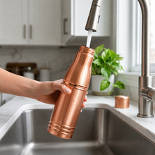 INDDIORA Pure Copper Water Bottle 1 Litre | 100% Pure Copper Drinking Bottle | Leak Proof | BPA Free | Premium Ring Design | Reusable Water Bottle for Home, Office & Travel