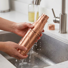INDDIORA Pure Copper Water Bottle 1 Litre | 100% Pure Copper Drinking Bottle | Leak Proof | BPA Free | Premium Ring Design | Reusable Water Bottle for Home, Office & Travel