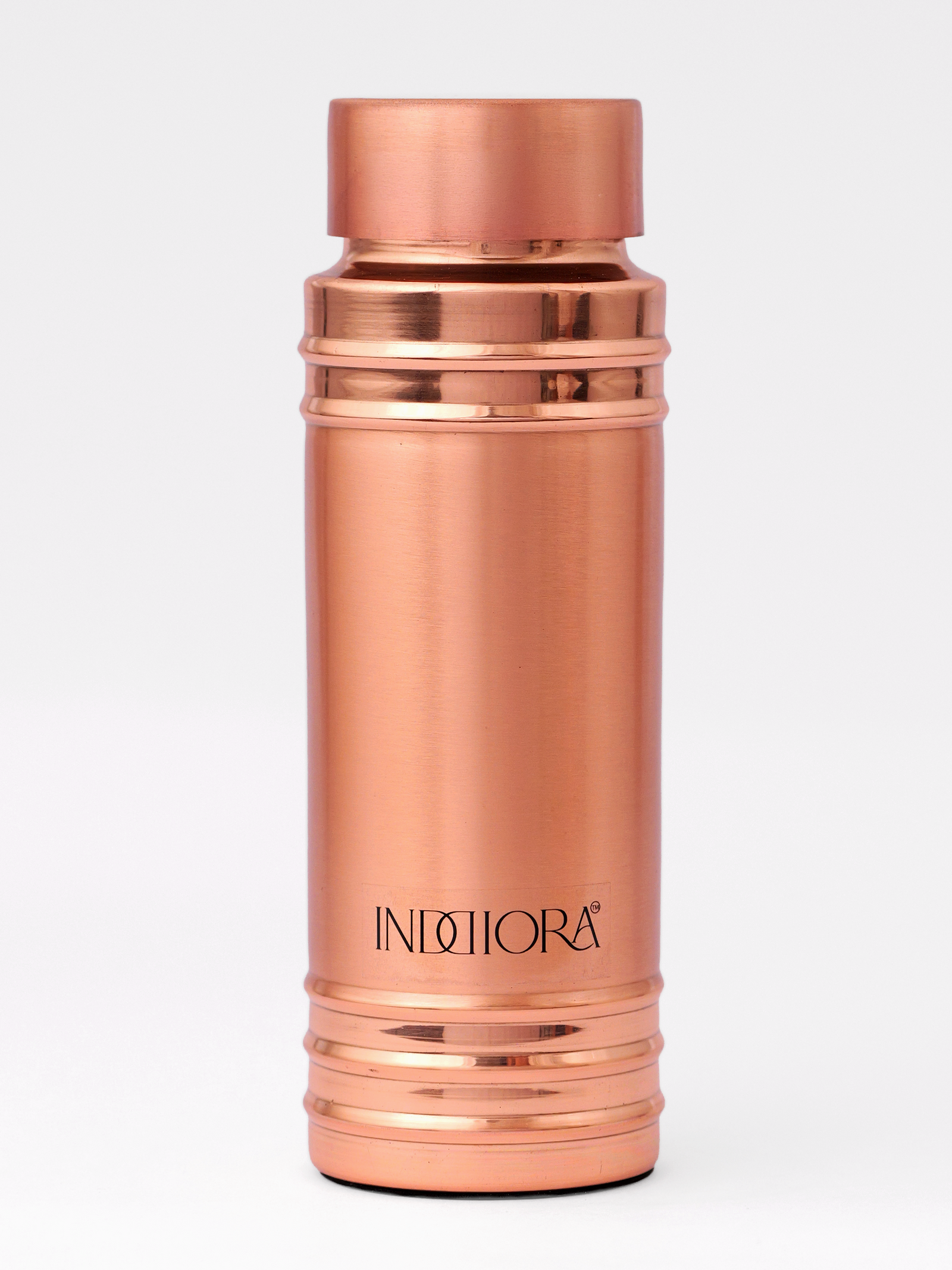 Inddiora Pure Copper Water Bottle 500 ml Ring Design 500 ml Copper Bottle