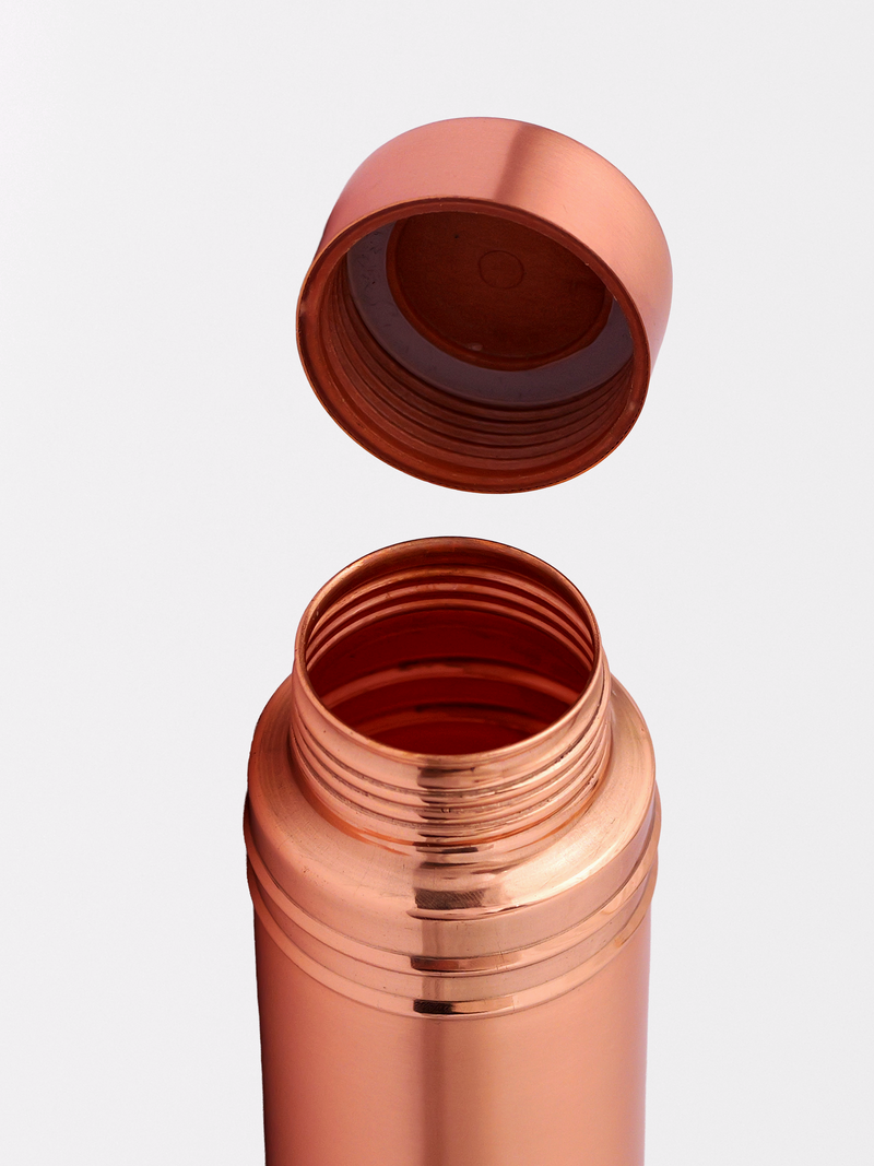Inddiora Pure Copper Water Bottle 500 ml Ring Design 500 ml Copper Bottle