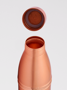 INDDIORA Pure Copper Water Bottle 1 Litre Champagne Design