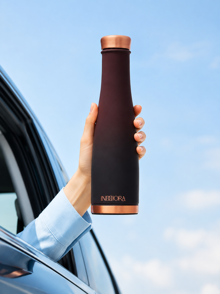 Pure Copper Water Bottle |  Silk Matte Finish | for Home, Office, Gym & Travel