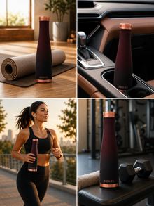 Pure Copper Water Bottle |  Silk Matte Finish | for Home, Office, Gym & Travel